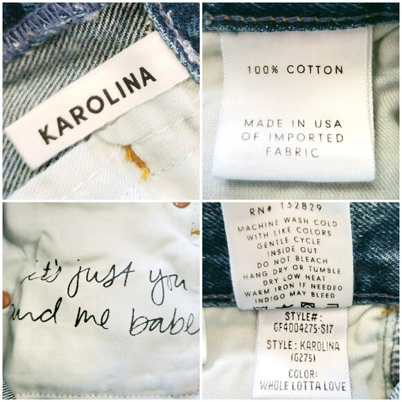 GRLFRND Karolina distressed high rise skinny jeans in Whole Lotta Love Sz 24 NEW - Picture 9 of 11